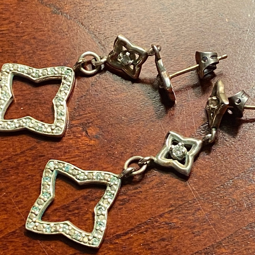 David Yurman silver and diamond earrings